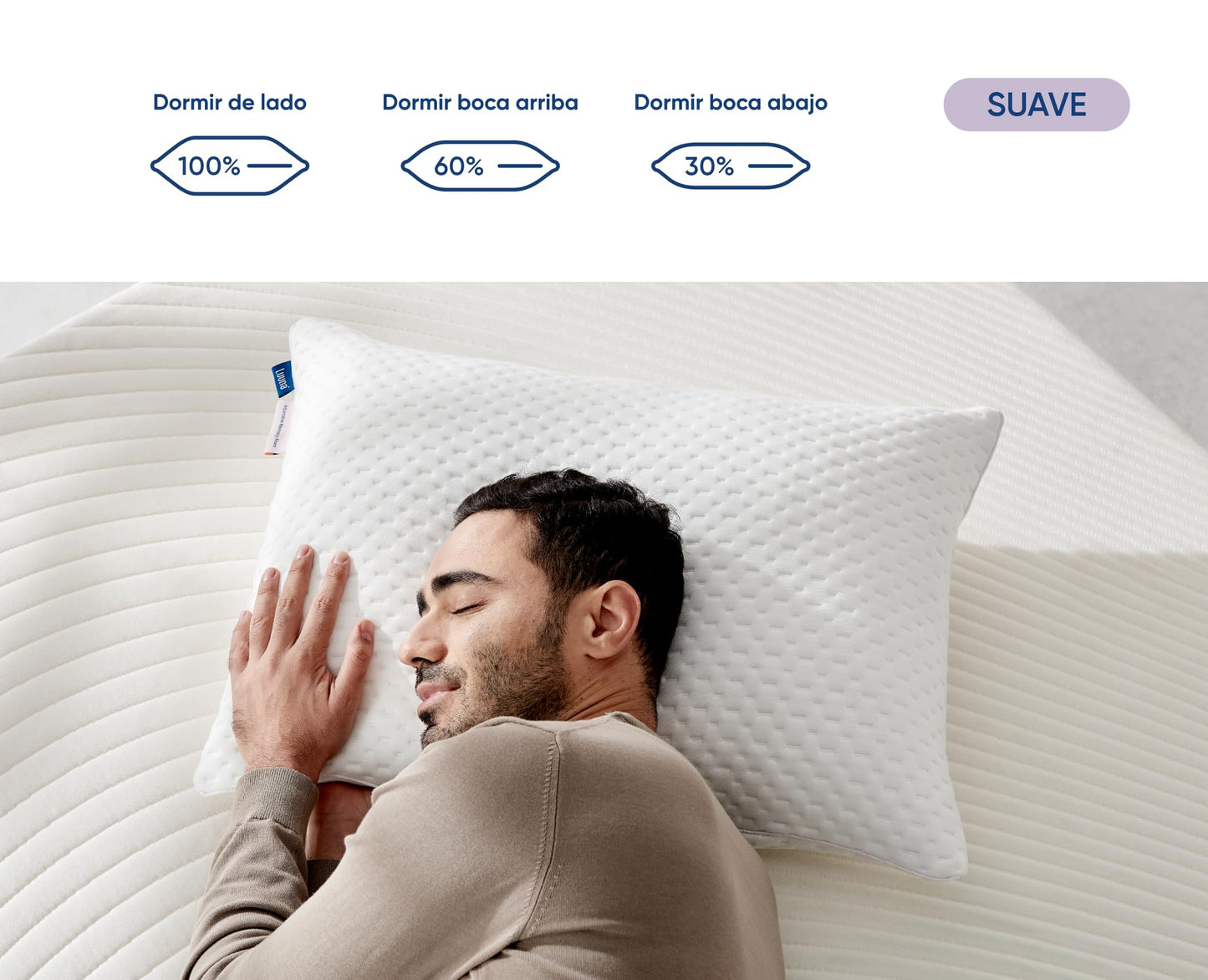 Luuna Almohada Ajustable Suave, 2 Pack, King Size 88x46 cm, Memory Foam, Funda Lavable, Suavidad y Frescura Garantizada para tu Descanso, Paquete de 2 Almohadas