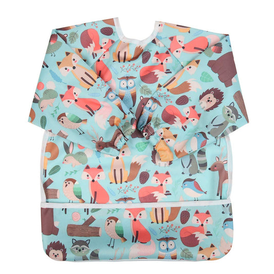 Camisa Babero de Manga Larga Animal Forest para Niños 1-3 Años