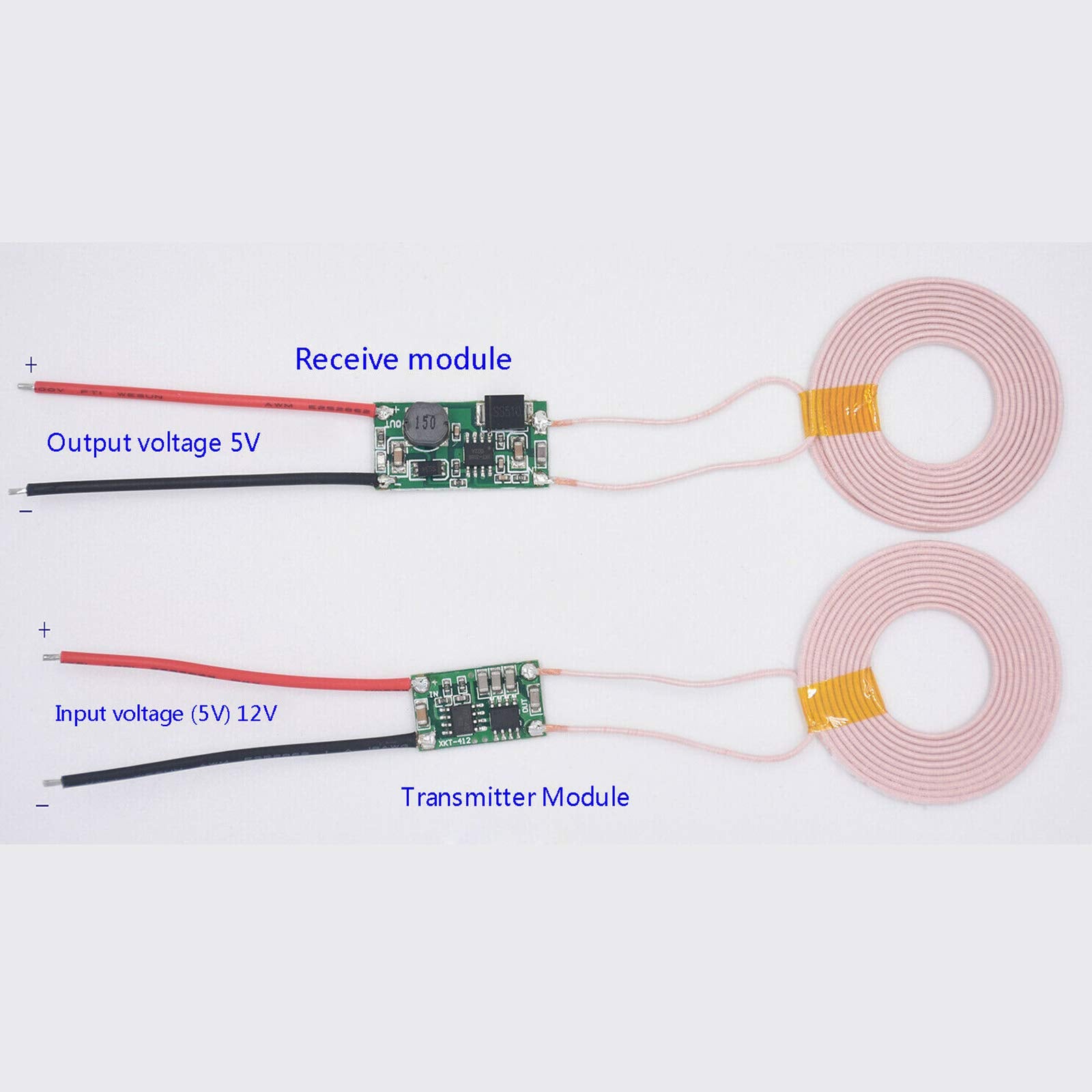 Módulo de Carga Inalámbrico Abovehill Qi Transmisor + Receptor 5V 2A 43mm