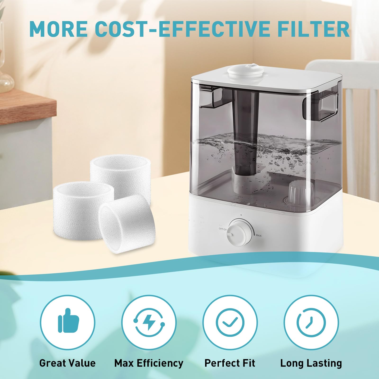 Filtros Humidificadores LEVOIT Eficiencia Alta Compatibles Paquete de 30