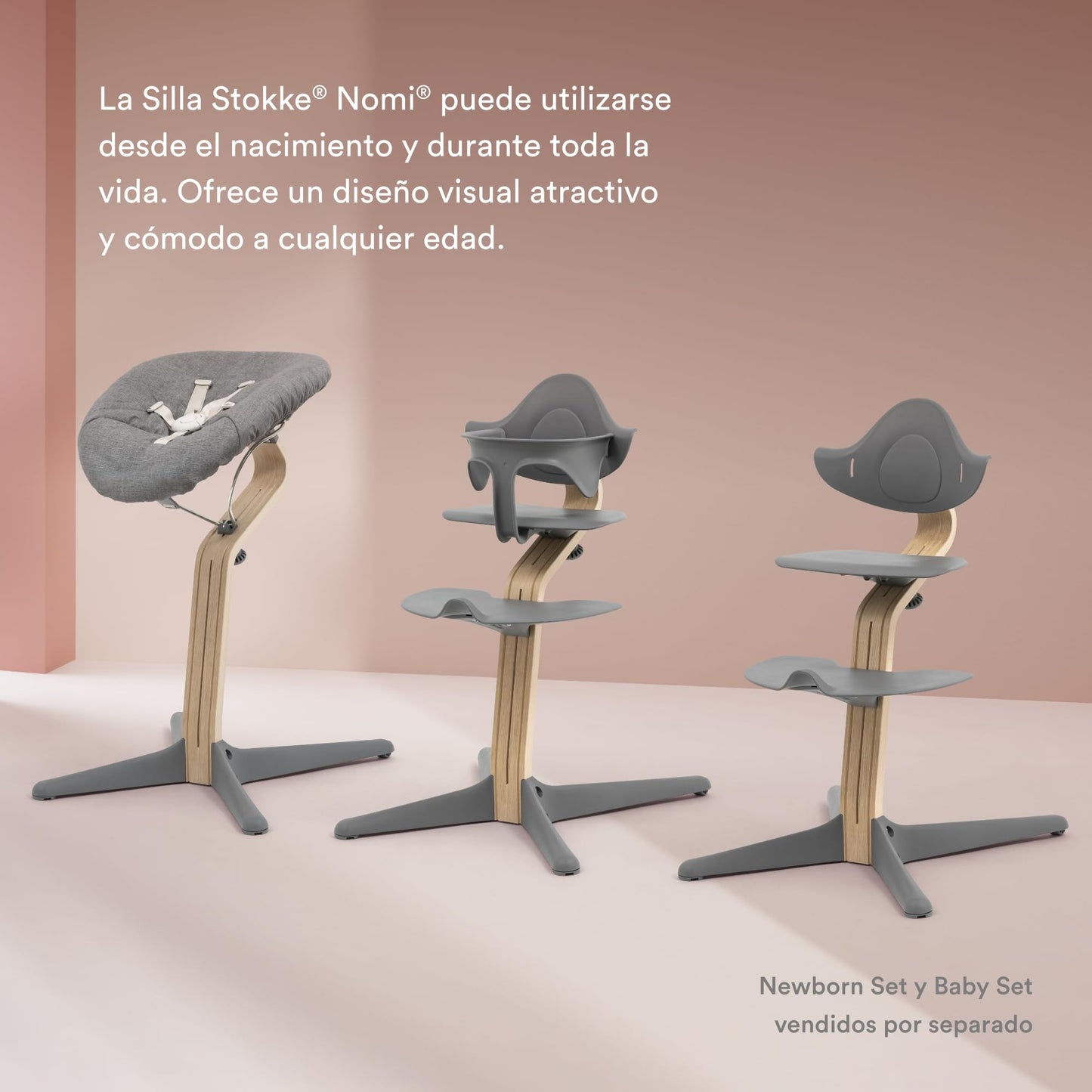 Silla Stokke Nomi, Anthracite - La silla que inspira a sentarse de forma activa - Sin herramientas, ajuste fácil - Incluye un reposapiés estable y ruedas antivuelco - Soporta hasta 150 kg (Anthracite)