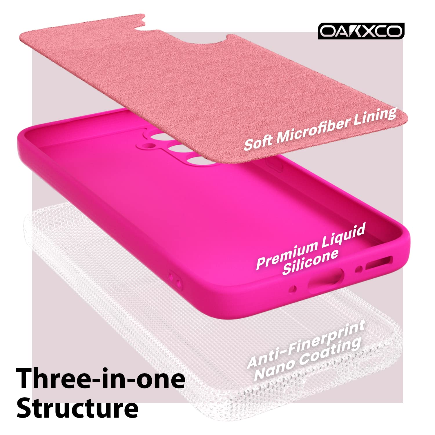 oakxco - Funda de silicona líquida para Samsung Galaxy A54 de 5 g, color sólido fluorescente, delgada, de goma suave, de poliuretano termoplástico suave, lisa, mate para mujeres y niñas, color rosa