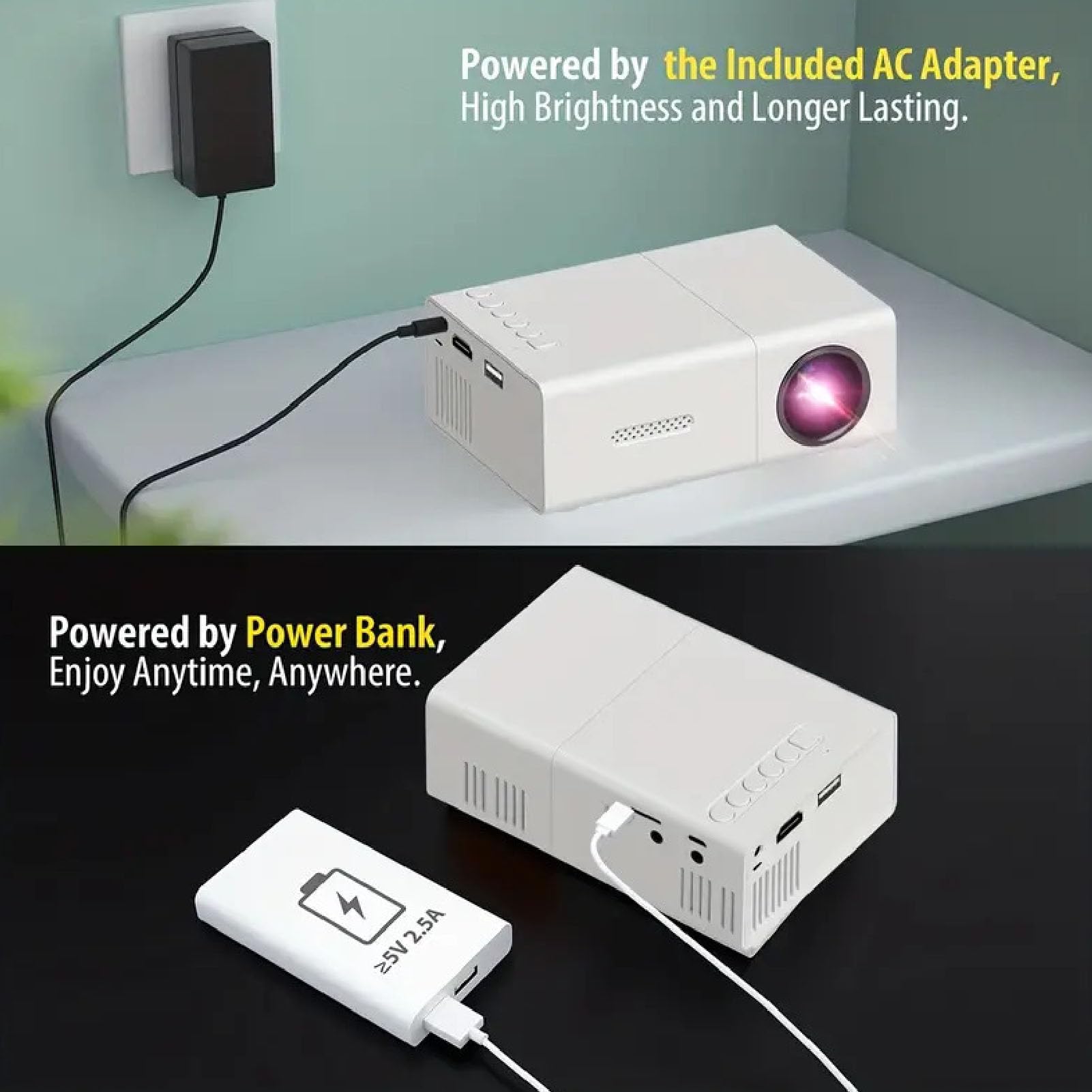 Mini Proyector LED HD 1080P Para Cine en Casa Con Control Remoto y Soporte de Múltiples Formatos