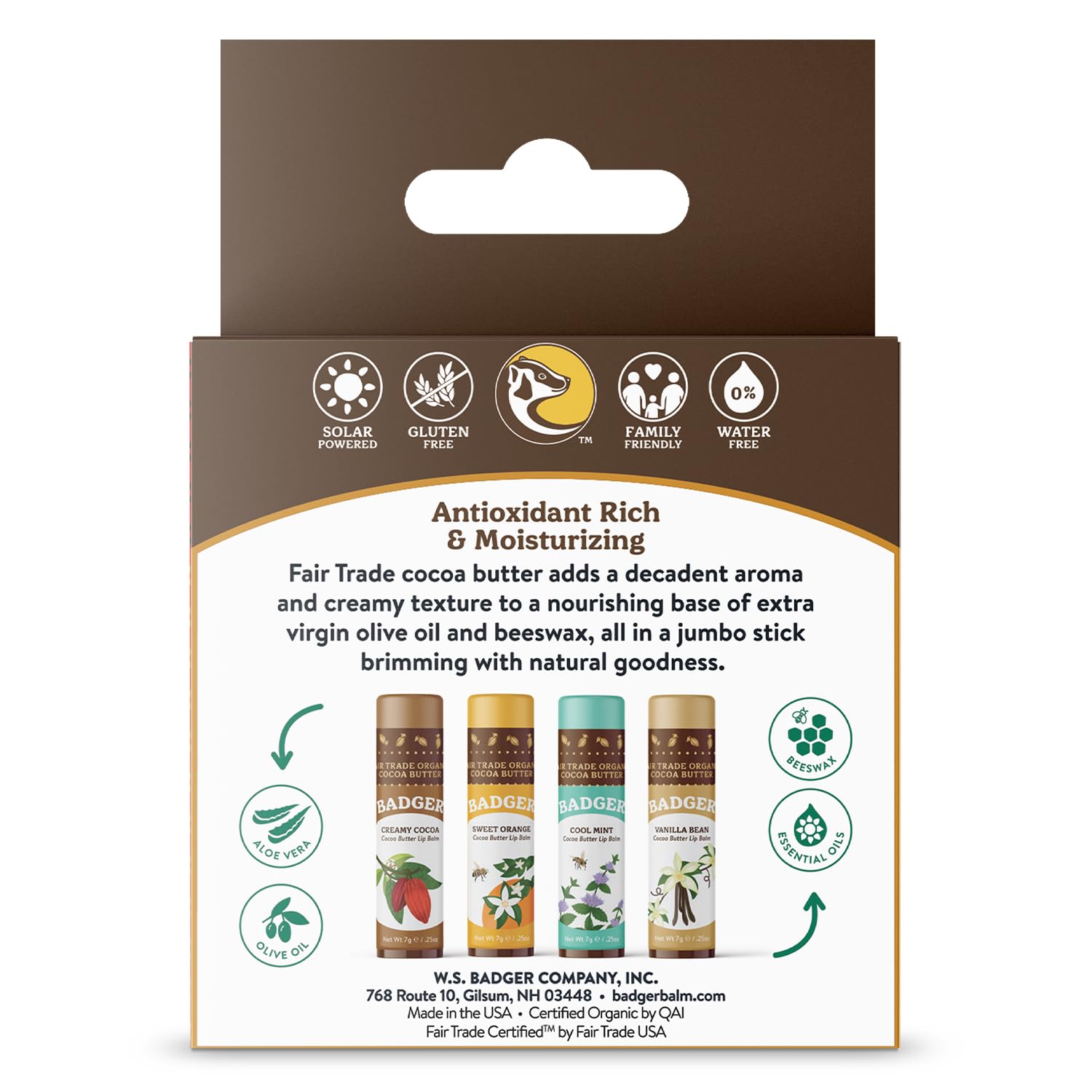 Fair Trade Cocoa Butter Lip Balm Four Pack