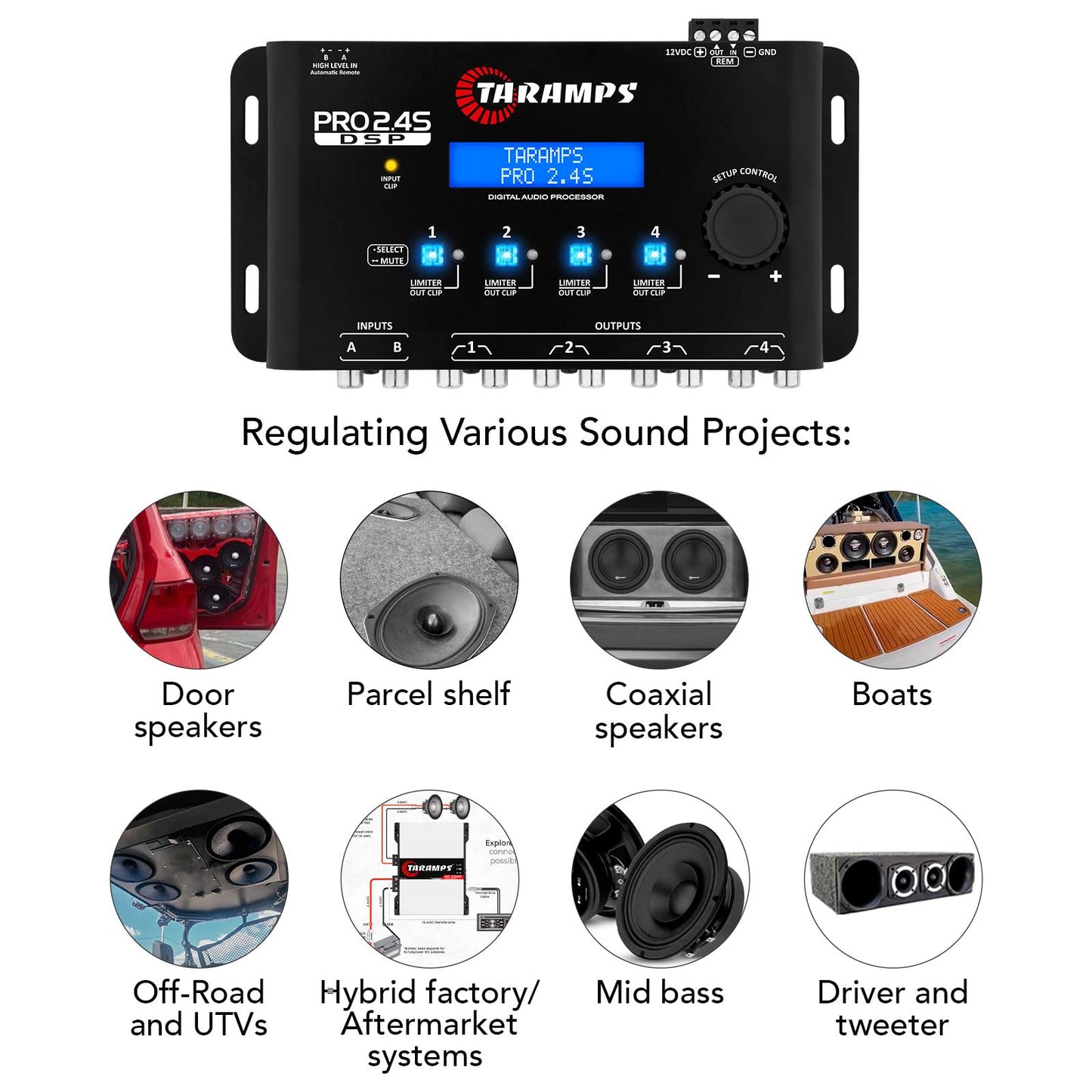 Taramps Pro 2.4S Ecualizador de procesador de audio digital