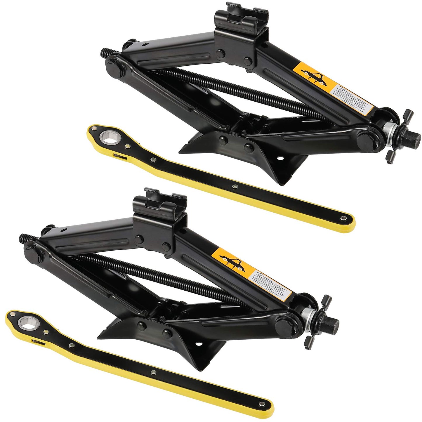 ZEONHAK 2 Paquetes de Gatos de Tijera para Coches, 2 toneladas 4409 Lbs de Capacidad de Carga Pesada con Llave de trinquete, Gato de neumáticos portátil para Coche, camión, sedán, SUV, MPV