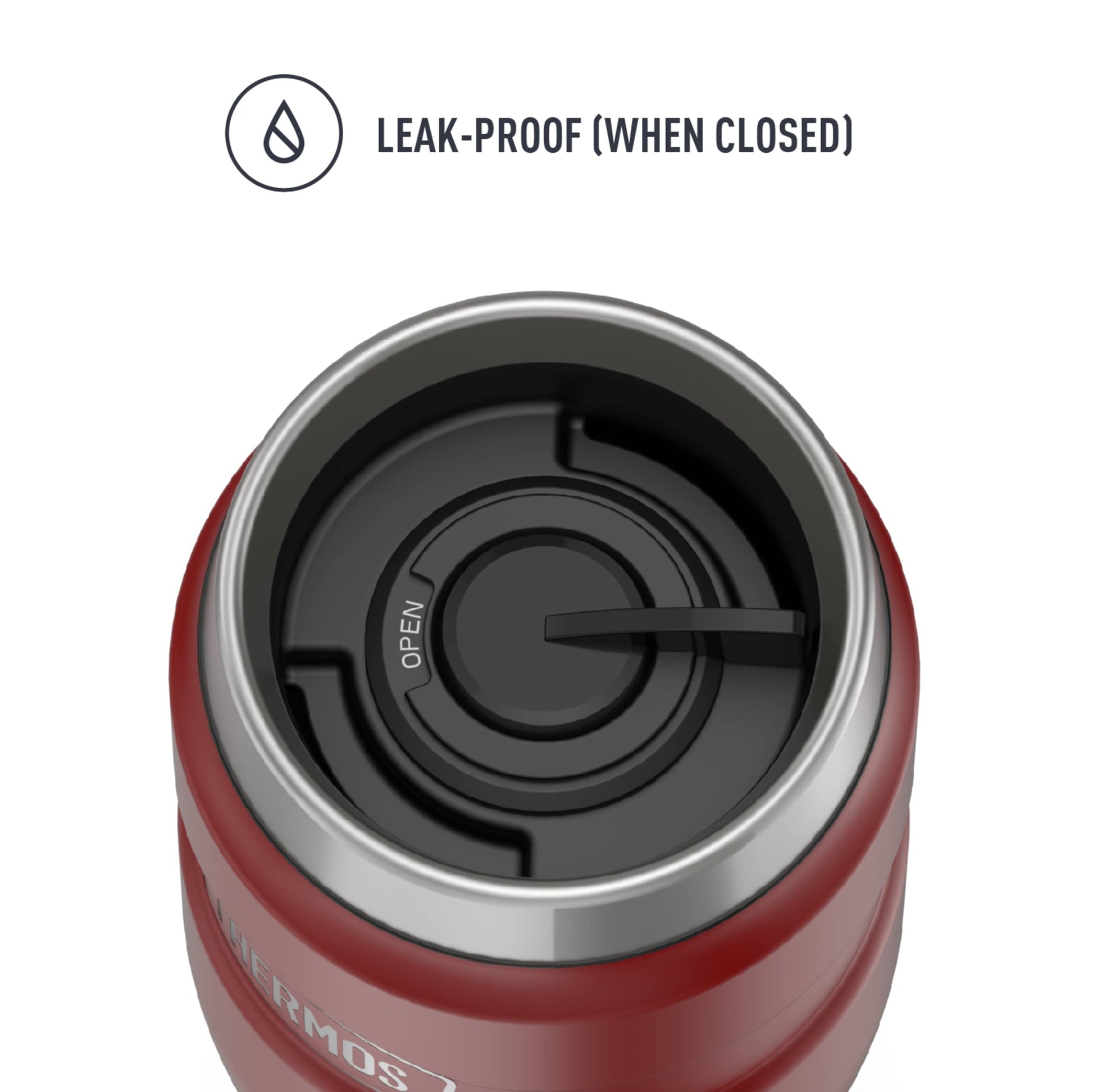 Vaso de Viaje Thermos Rojo Mate Aislamiento al Vacío Acero Inoxidable 16 Onzas