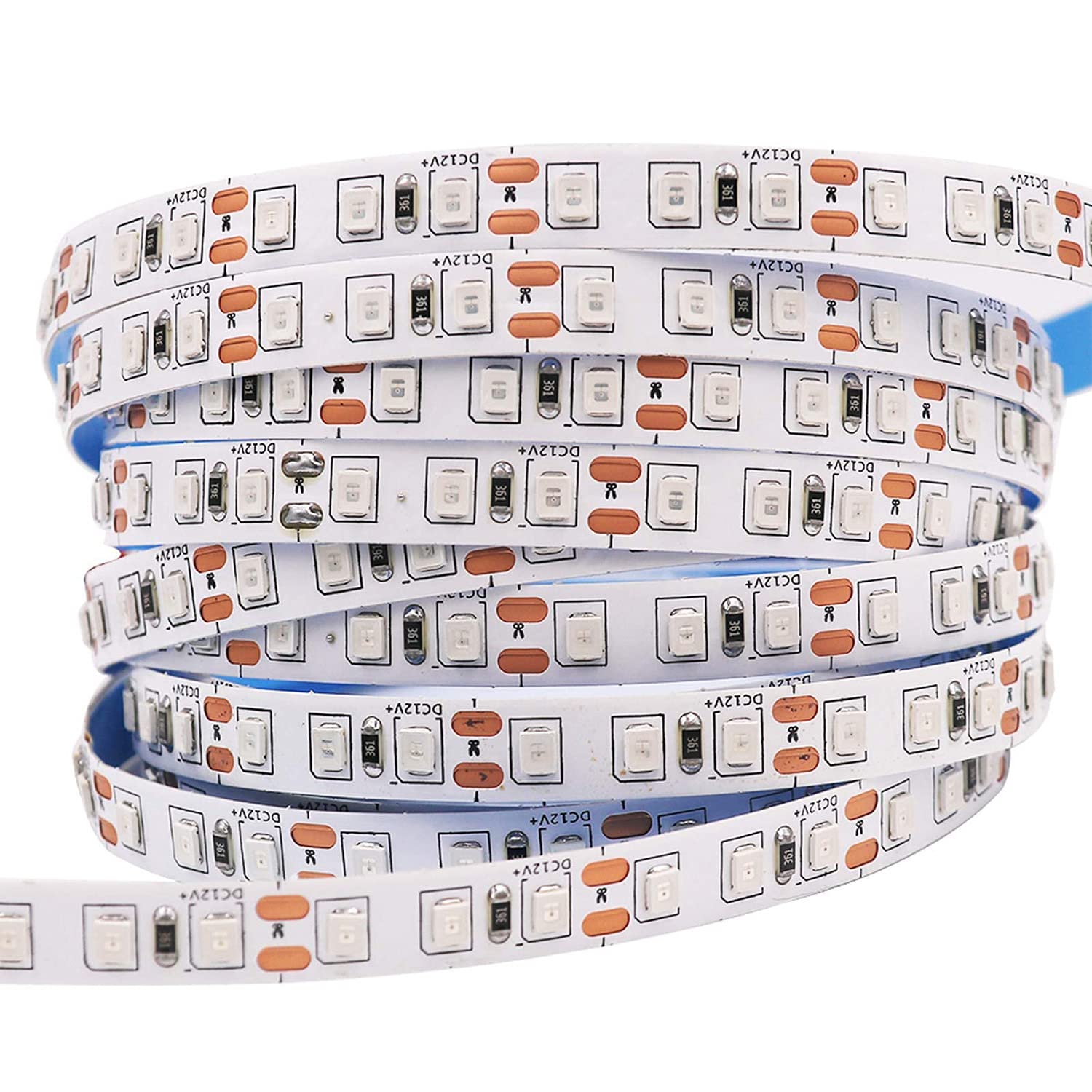 KXZM Tira LED 5M 12V Blanco Frio 6000K Flexible Alta Densidad 600LEDs SMD2835 IP20 Not Impermeable Luces de Cinta LED para Armarios Salón Dormitorio Decoración Hogar(Alimentación No Incluida)