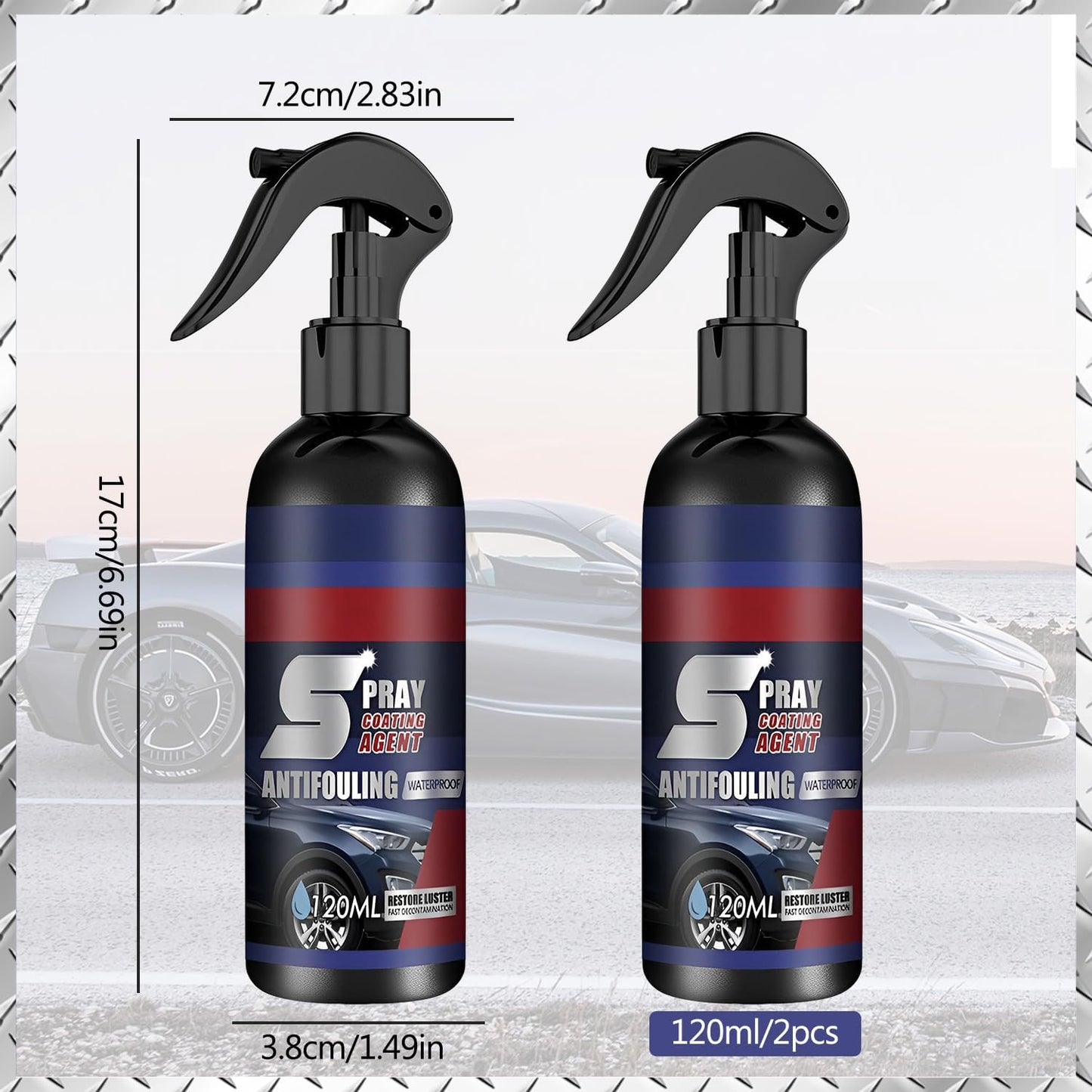 Spray de Recubrimiento de Coche High Protection 3 en 1 con Esponja y Toalla 120ML para Acción Rápida