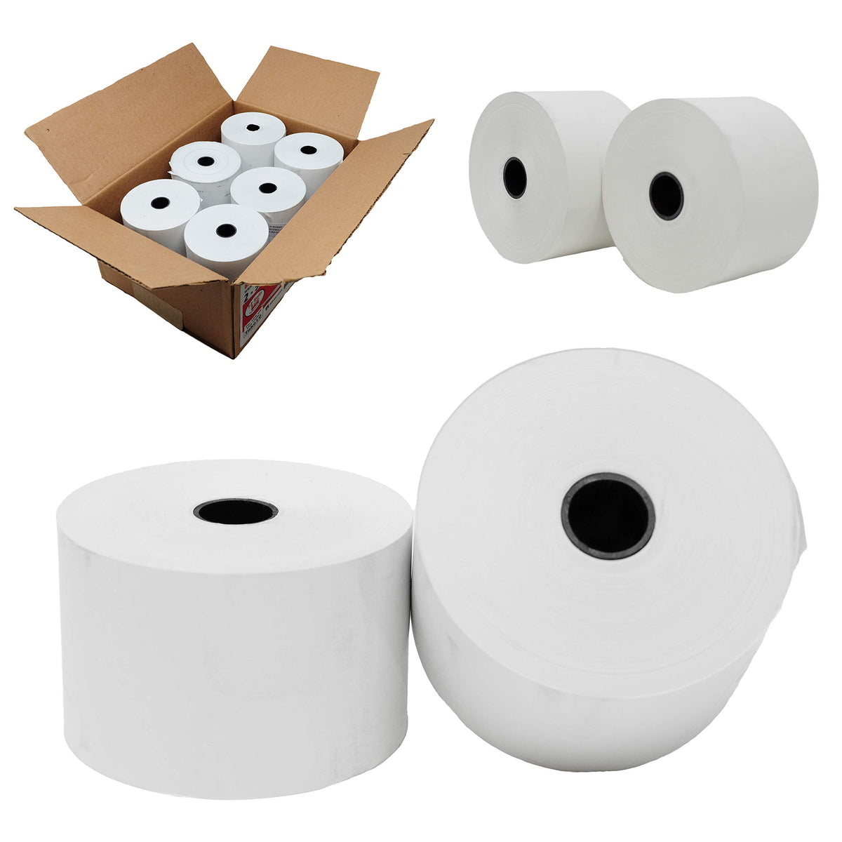 Rollos de Papel Impresora Térmica BuyRegisterRolls Blanco 2-5/16 Pulgadas x 400 Pies Sin BPA Fabricado en Estados Unidos