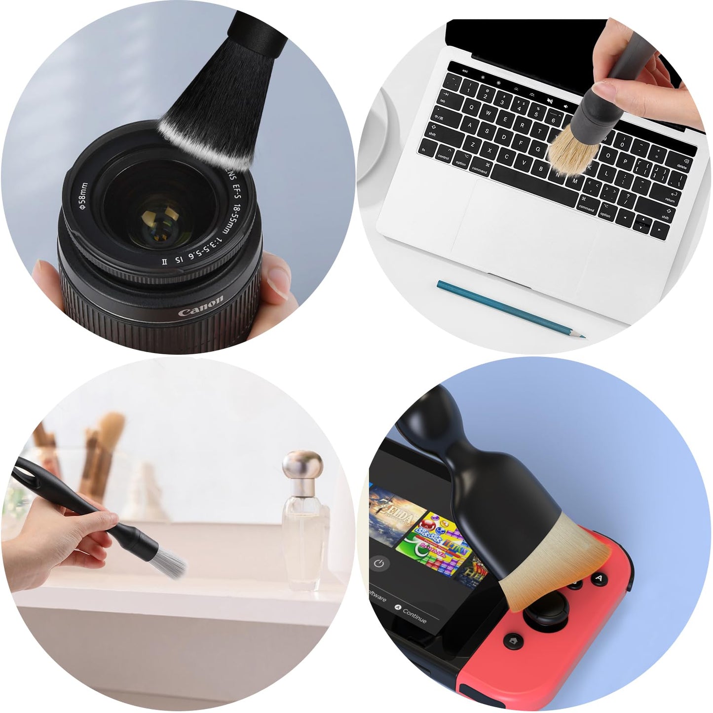 Juego de Cepillos WD&CD Negro para Detalles del Automóvil