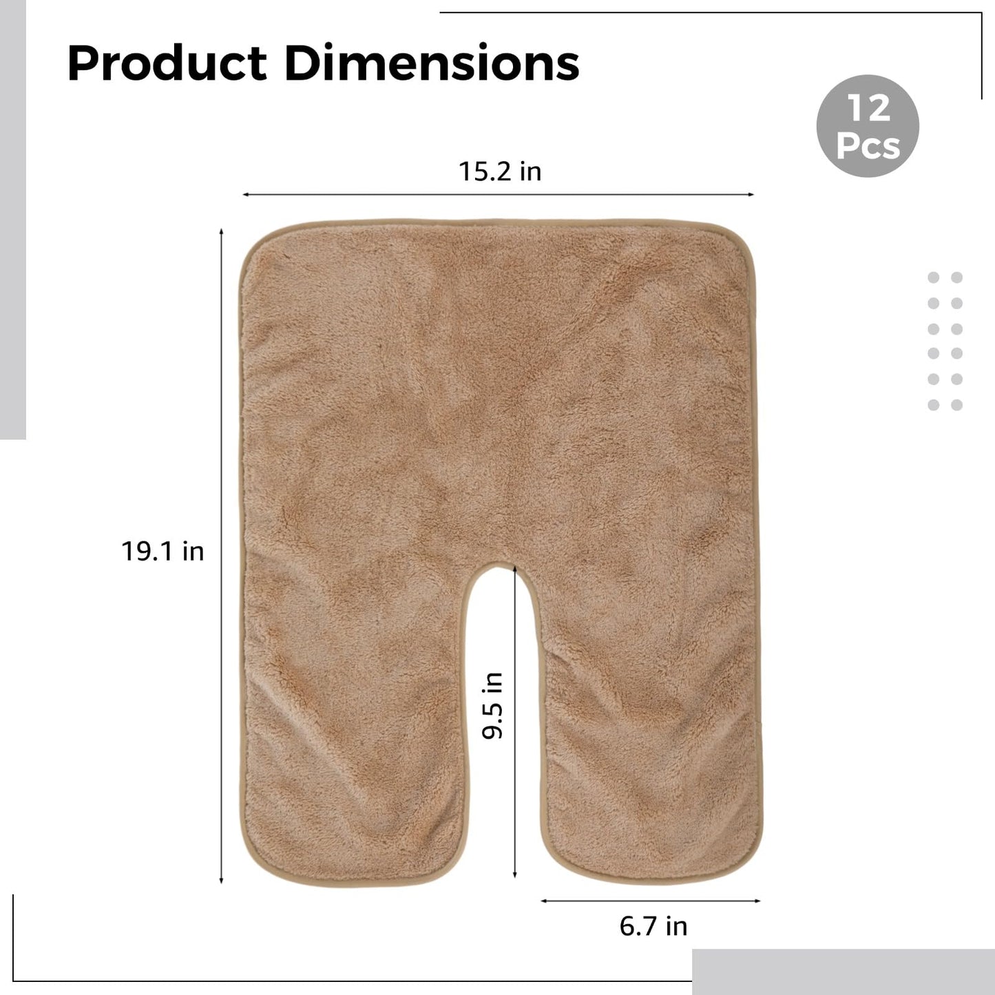 DIMEGON 12 toallas faciales en forma de U, diseño dividido, toalla suave de esteticista, toalla de limpieza de masaje de tallo facial, paño facial de forro polar coral para salones de belleza, cuidado