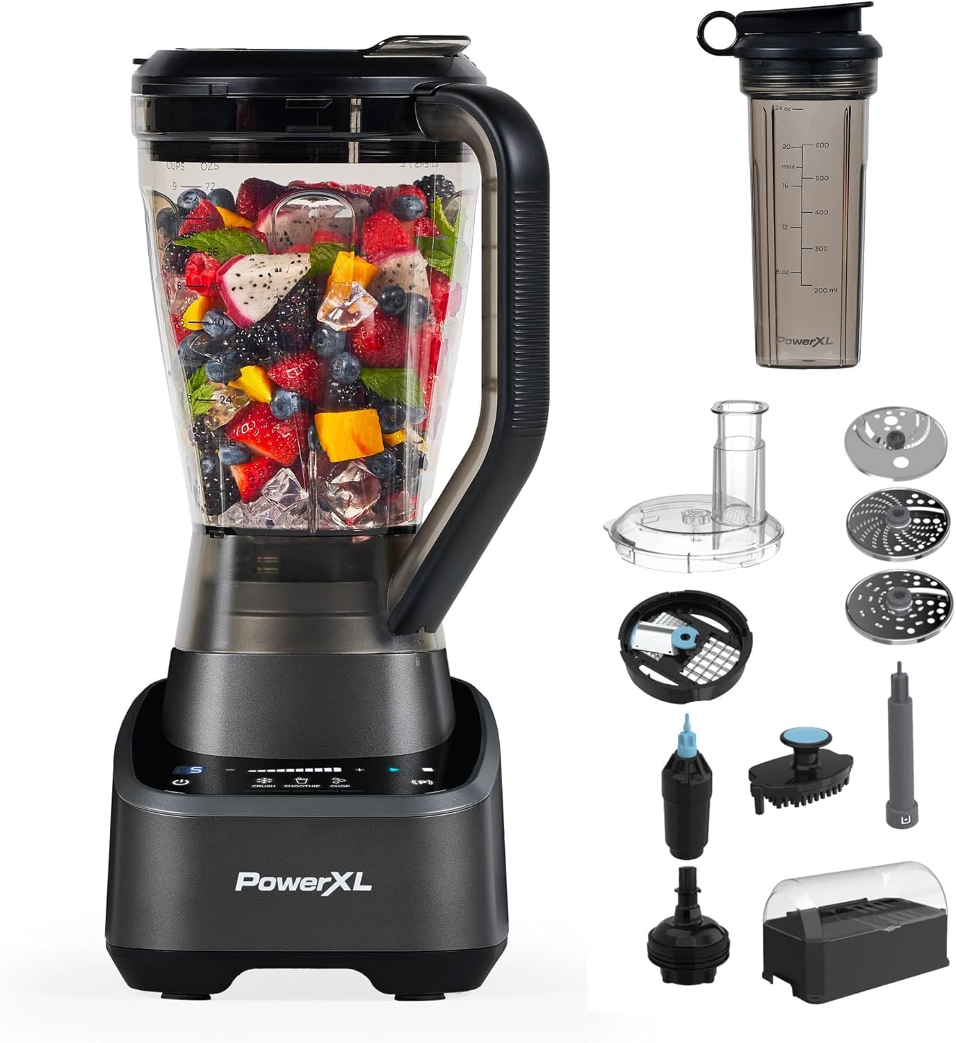 Licuadora y Procesador de Alimentos Power XL Sensimax en Negro con Tecnología Sensitiva y 5 Funciones Sensitivas, Jarra de Tritán 2 L, 1500 W