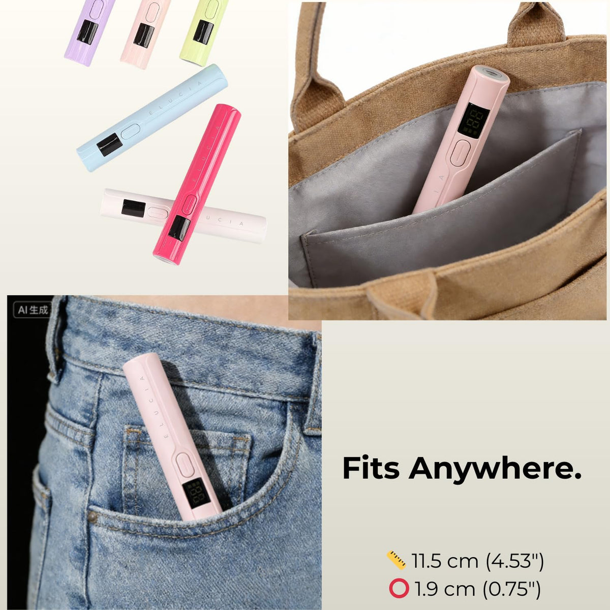 Lámpara UV Portátil ELUCIA Rosa para Uñas de Gel