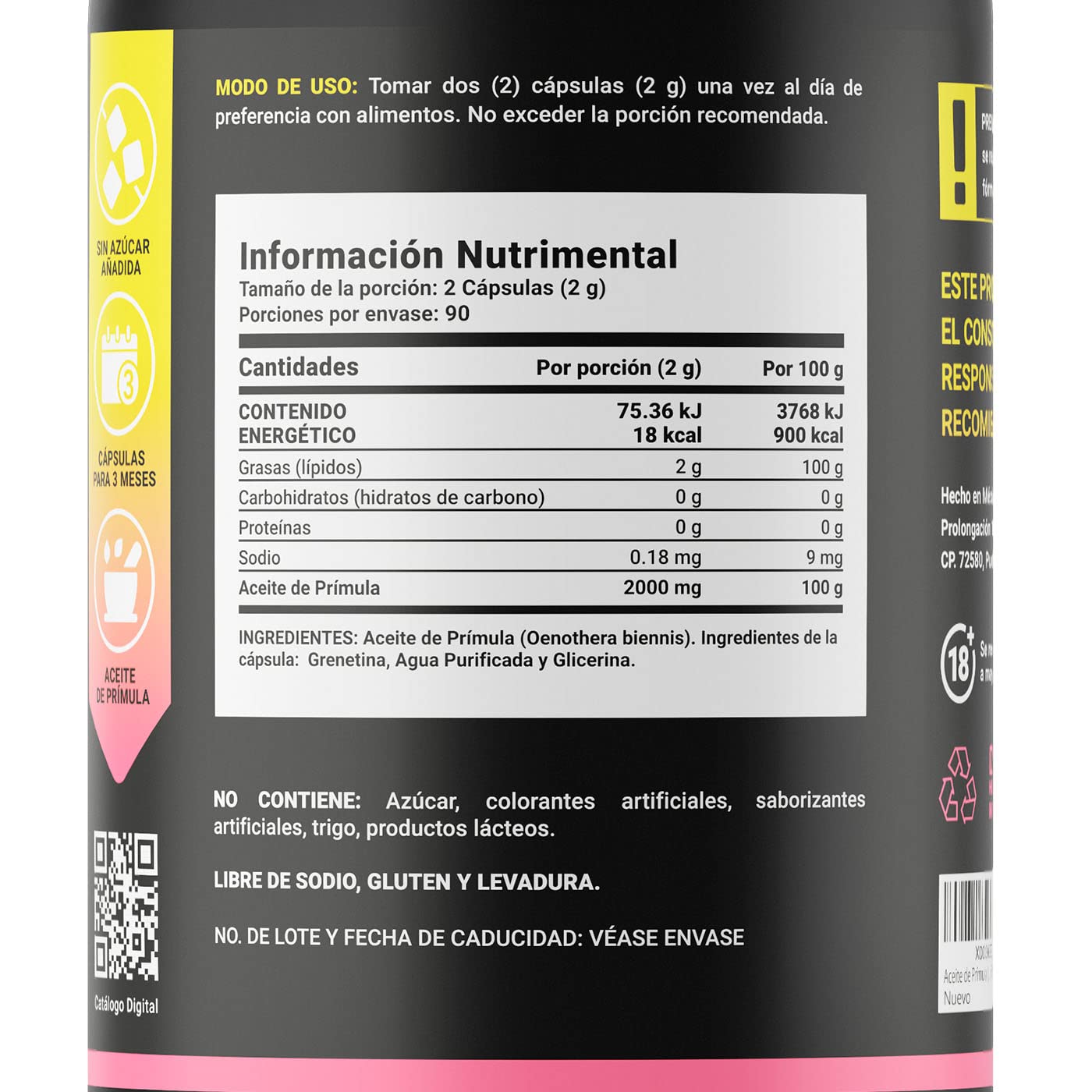 Aceite de Prímula B Life 1000mg 180 Cápsulas Blandas