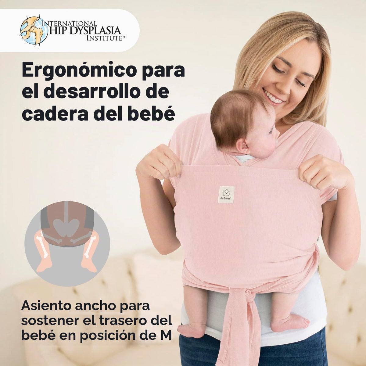 KeaBabies Baby Wrap Carrier - Correa para bebé, D-Lite (rosa sucio)