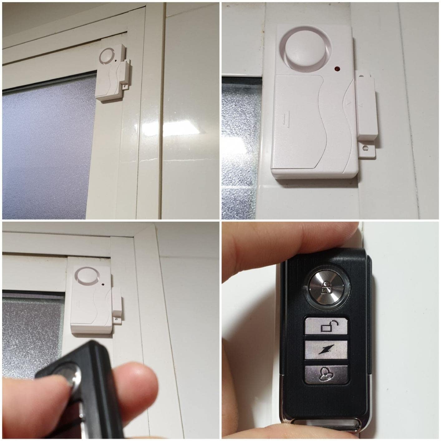 Alarma de Puertas y Ventanas Mengshen Blanca Inalámbrica con Control Remoto