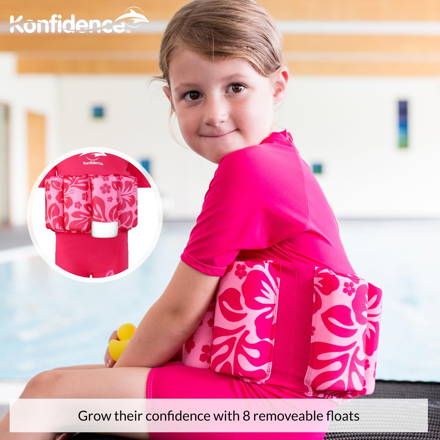 Konfidence Floatsuit (Pink Sea Friends, 1-2 Años)