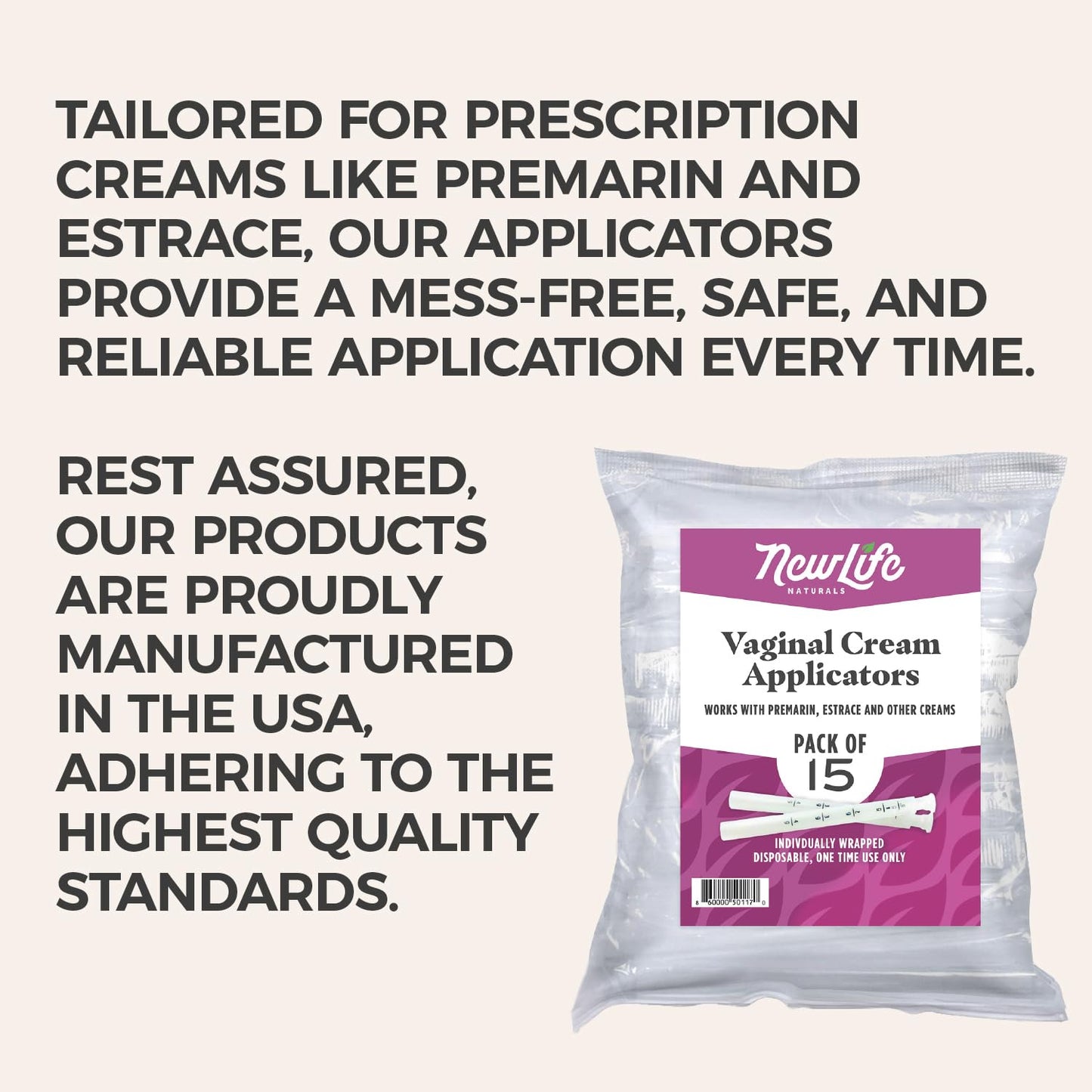 Aplicadores Vaginales Newlife Naturals Desechables Rosca Paquete de 15
