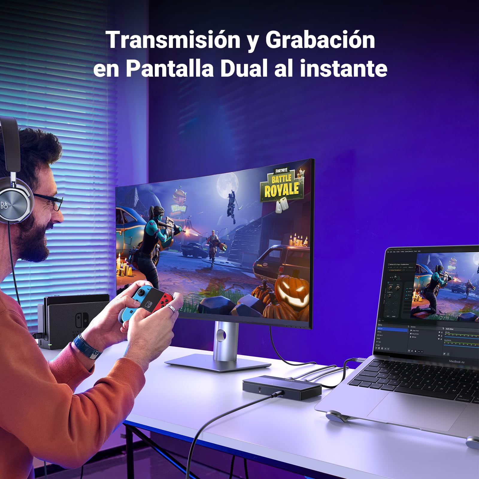 UGREEN Tarjeta de Captura de vídeo HDMI 4K, Full HD 1080P 60FPS USB/Type-C 3.0 Dispositivo para Streaming, Juegos y conferencias Compatible con Switch 2, PS4/5, PC, Mac, Xbox