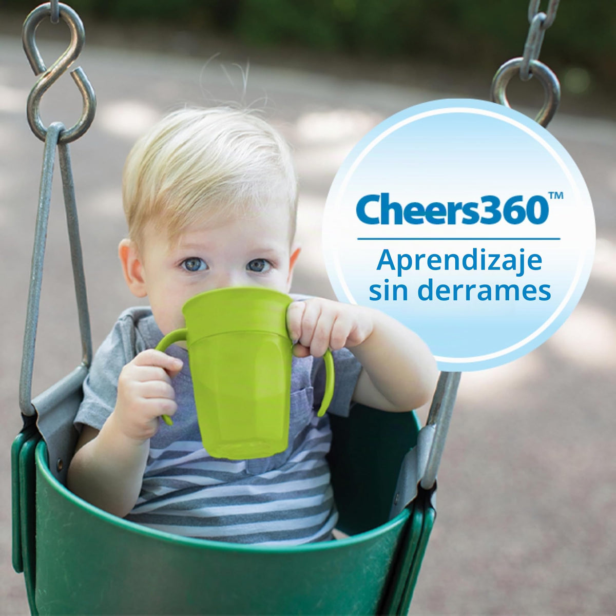 Dr. Brown's - Juego de iniciación de alimentación para niños pequeños, paquete de viaje con taza de entrenamiento Cheers360 sin boquilla con asas, 6 m+, 4 piezas