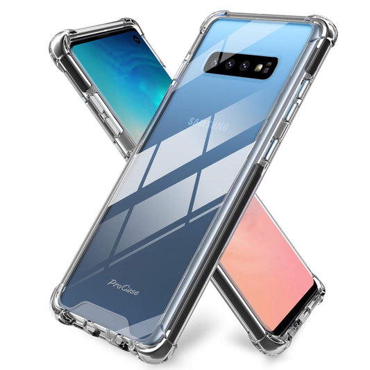 Funda ProCase Transparente Compatible con Galaxy S10 Negra Antichoque 2019