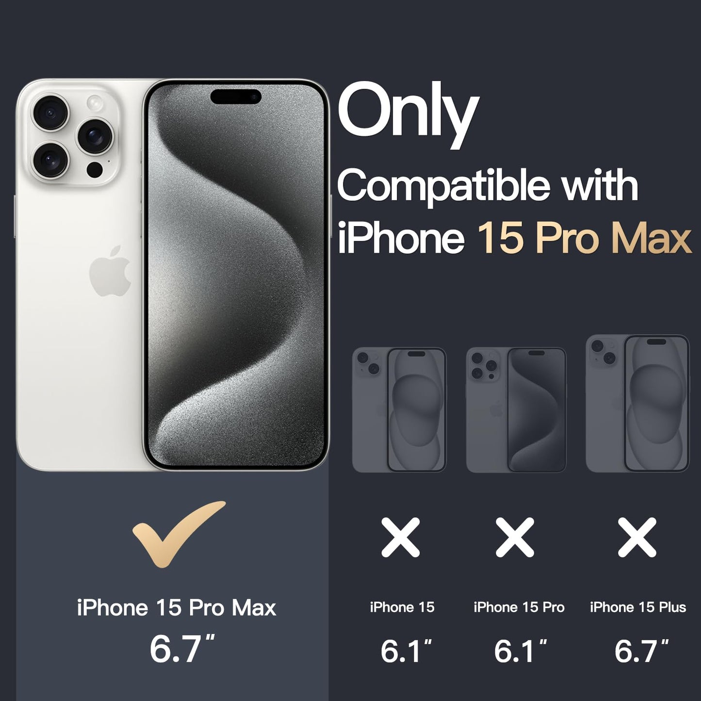JETech Funda para iPhone 15 Pro MAX 6.7 Pulgadas, Anti-Amarillo Antigolpes Carcasa, Antiarañazos Respaldo Transparente (Transparente)