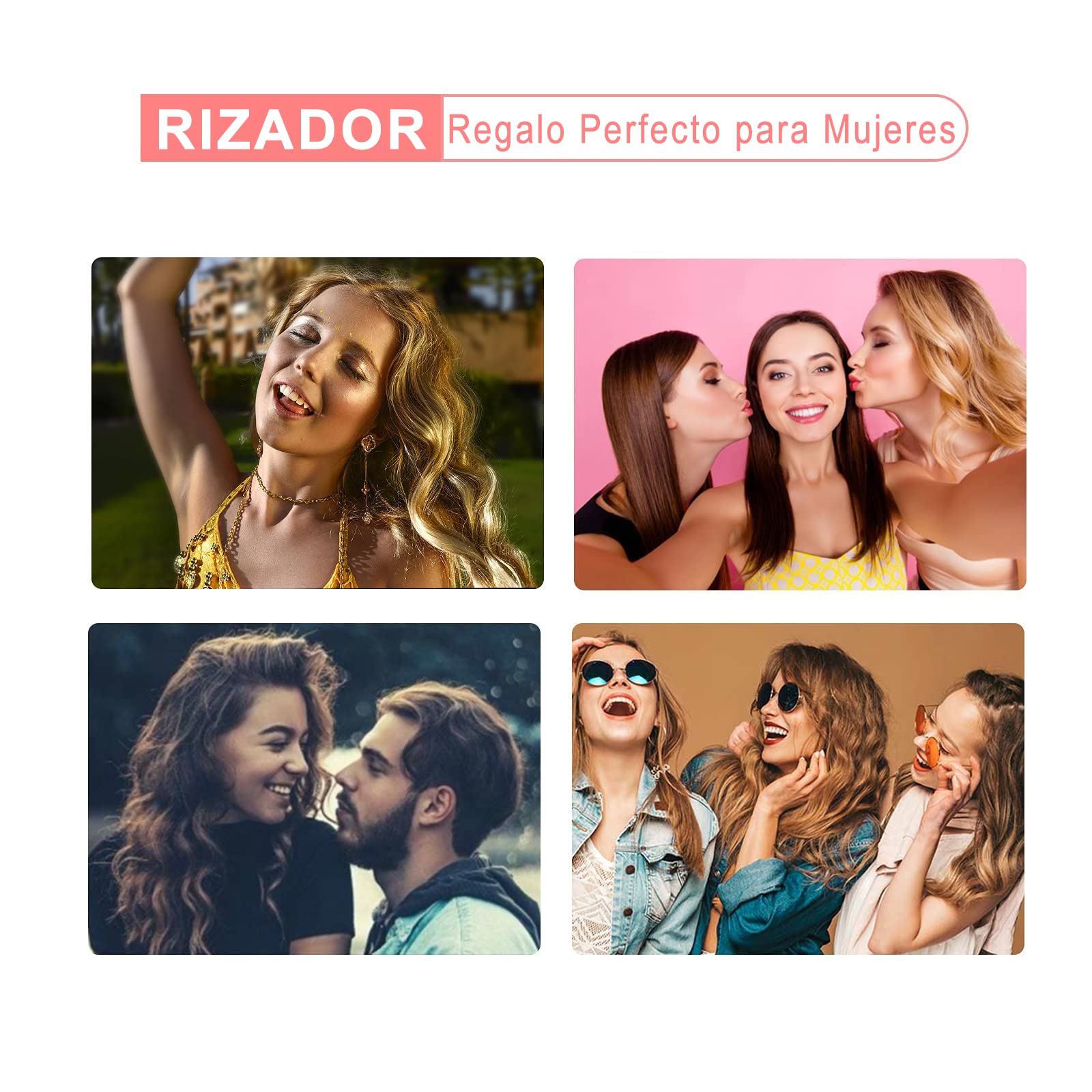 Rizador de Cabello, Juego de Rizadora de Pelo 3 en 1 con 3 Barriles, Ferro de Rizador de Cabello Intercambiables, Ondas Cerámica con Temperatura Ajustable Calentamiento Rápido, para Todo Tipo de Pelo