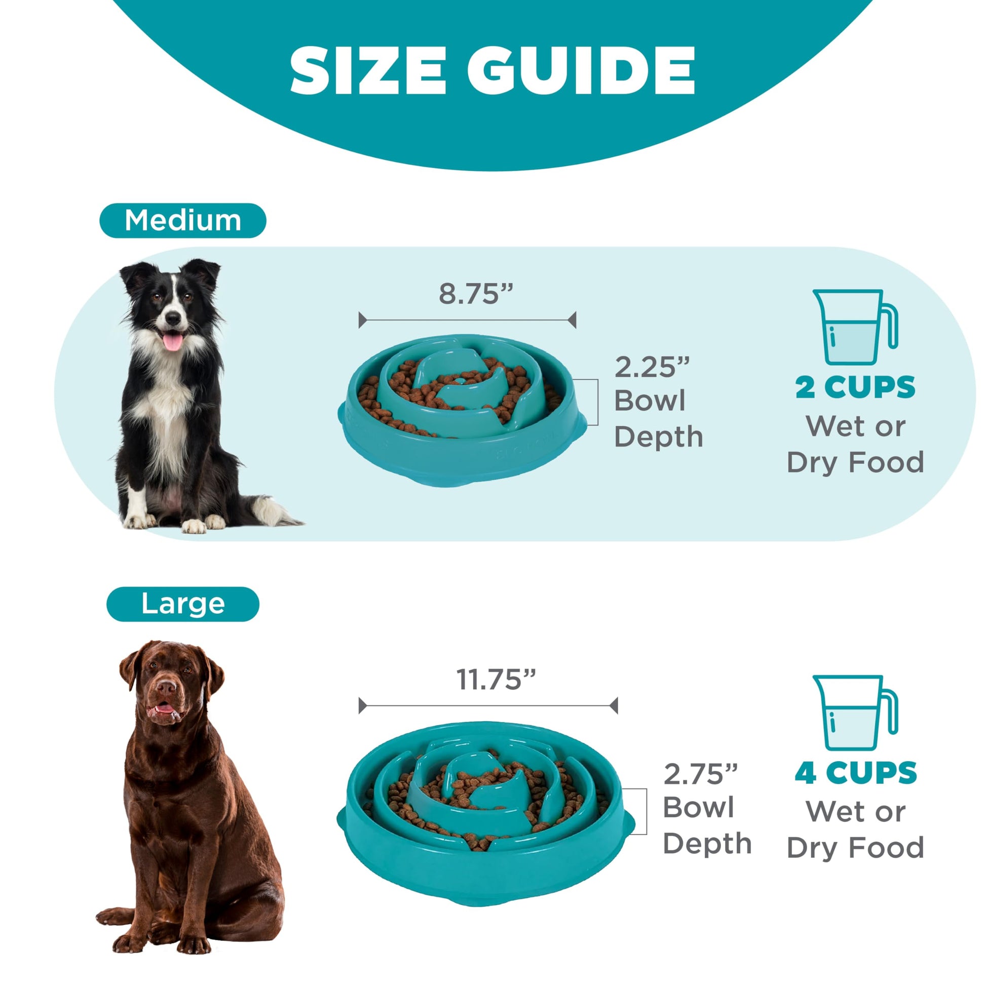 Plato de Comida Lenta Outward Hound Turquesa Mediano para Perros