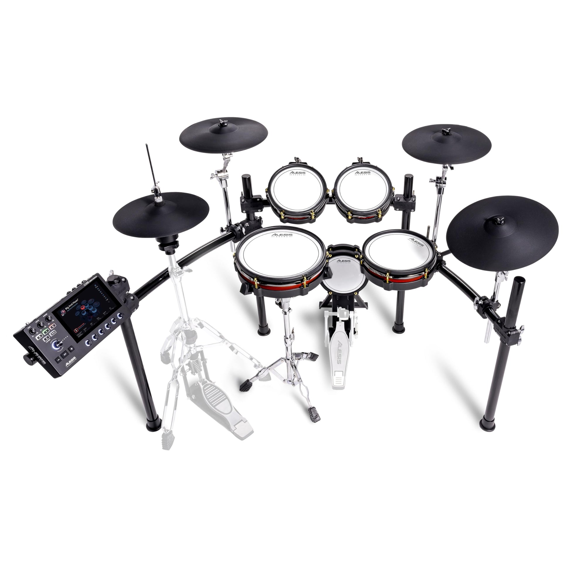 Alesis Strata Core - Kit de Batería Electrónica con Pantalla Táctil, Platillos de Triple Zona, Hi-Hat Magnético Activo y Parches de Malla de Doble Zona