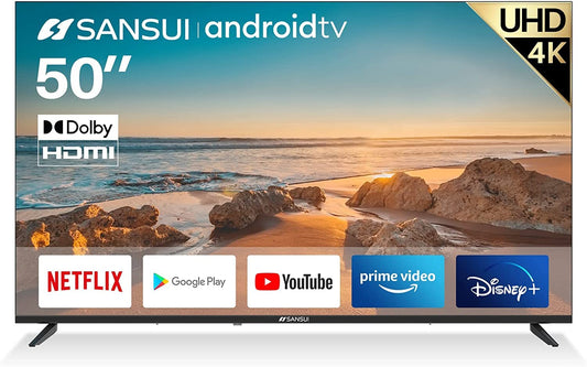 SANSUI Android TV Google Assistant, Control de Voz (50" WiFi UHD 4K)