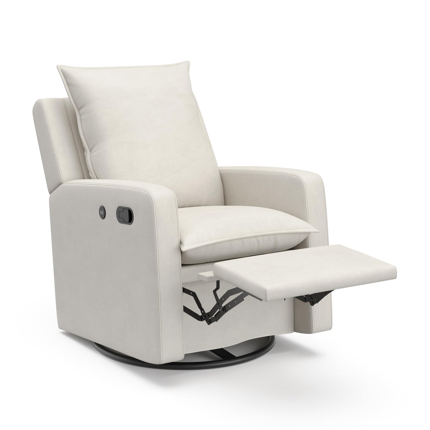 Sillón Reclinable Storkcraft Marfil con Puerto de Carga USB y Base Giratoria de 360 Grados