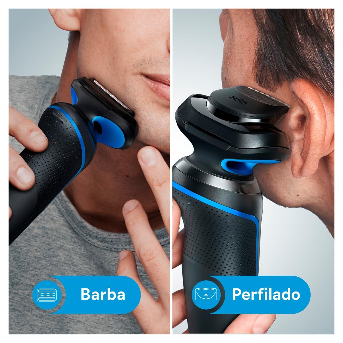 BRAUN Series 5 Afeitadora Eléctrica Para Hombre, Afeitado Al Ras, Uso en Seco y Humedo, Incluye Recortar de Precisión, 50min Batería + Carga Rápida
