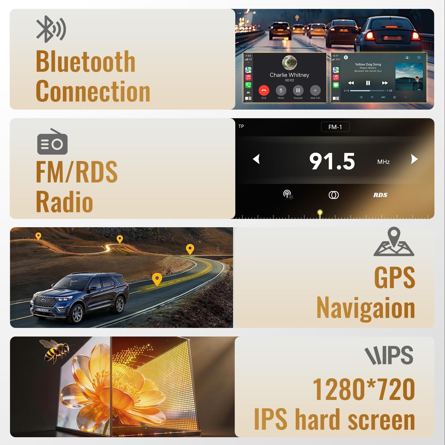 Haudio Estéreo de coche doble DIN de 9 pulgadas con Apple CarPlay y Android Auto, Android 13 Radio de coche 4+64 GB, visualización táctil IPS, navegación GPS, Bluetooth, WiFi, FM/AM/RDS, cámara de