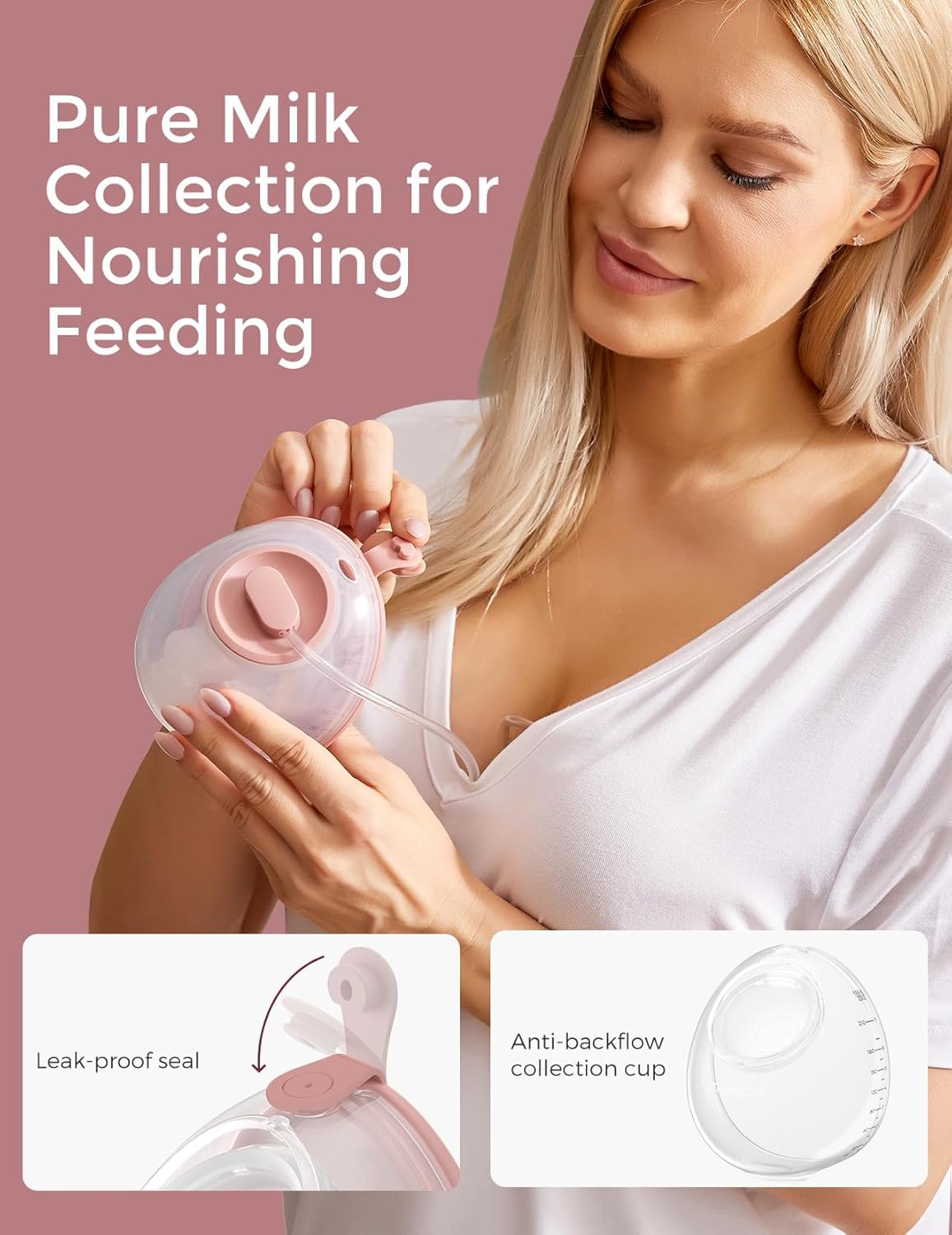 Momcozy Extractor de Leche Eléctrico Wearable Ultra Ligero | V2 Pro, Sacaleches Doble Manos Libres y Portátil con Brida Mejorada, Funcionamiento Silencioso y Diseño Antifugas