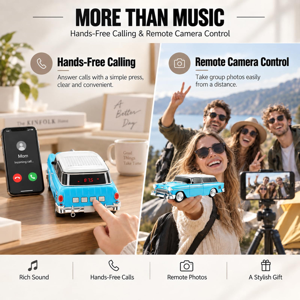 Altavoz Bluetooth WSTER Azul Station Wagon Classic