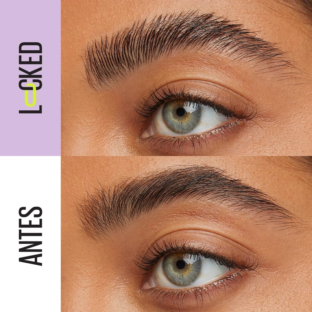 Maybelline New York SuperLock Gel fijador de cejas transparente, 7ml. Cejas esculpidas y estilizadas hasta por 24H, laminado rápido, sin sensación pegajosa, a prueba de sudor