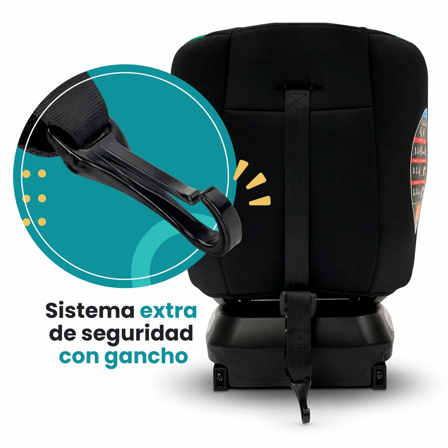 Amulay Autoasiento Baku 360° ISOFIX i-Size, 0 a 12 Años, Negro