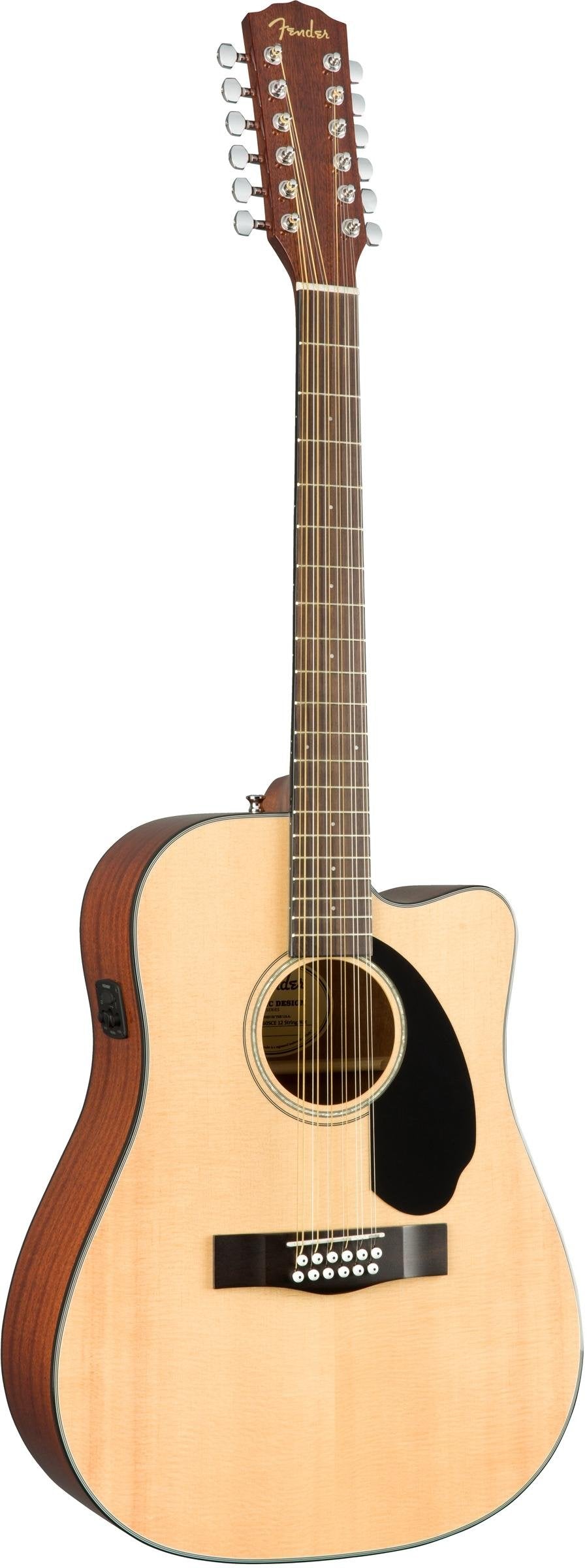 Fender 12-String Acoustic Electric Guitar, with 2-Year Warranty, with Fishman Acoustic Guitar Pickup with Tuner and Equalizer, Rounded Walnut Fingerboard, Glossed Natural Finish, Mahogany Body