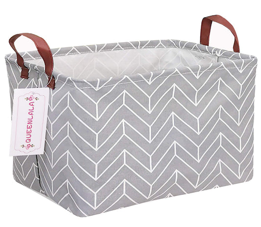 QUEENLALA Cesta de lavandería rectangular/Cesta de lavandería plegable para guardería para organizar/Contenedores de almacenamiento/Cestas de almacenamiento para juguetes de niños para oficina