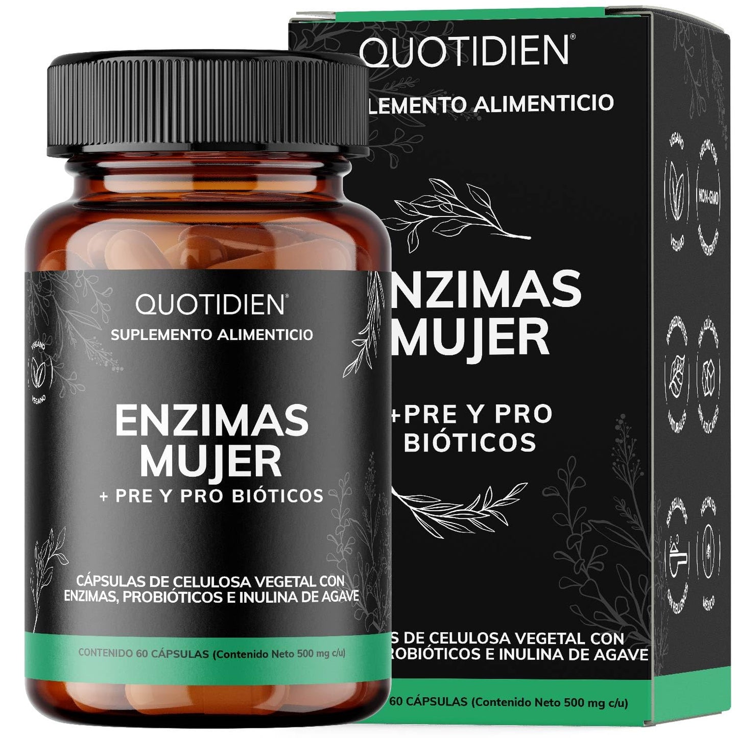 Suplemento Digestivo Quotidien Vegano Amplio Espectro para Mujer