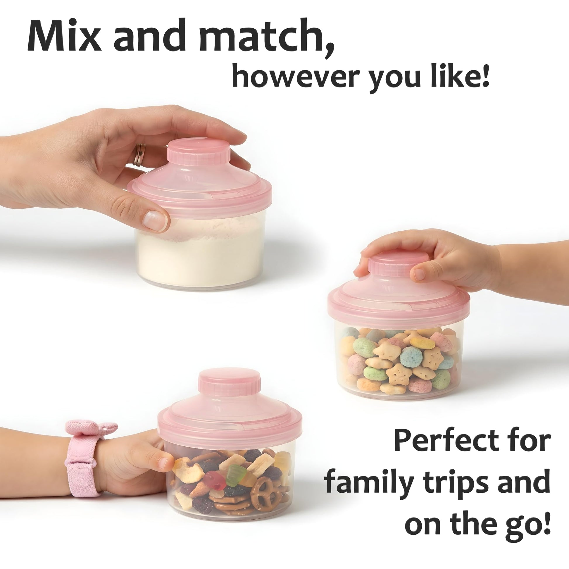 Contenedor de fórmula para llevar – Baby Essentials, dispensador de fórmula apilable para alimentación nocturna, aperitivos y más, contenedor de viaje de proteína en polvo, paquete de 2, por KiKo