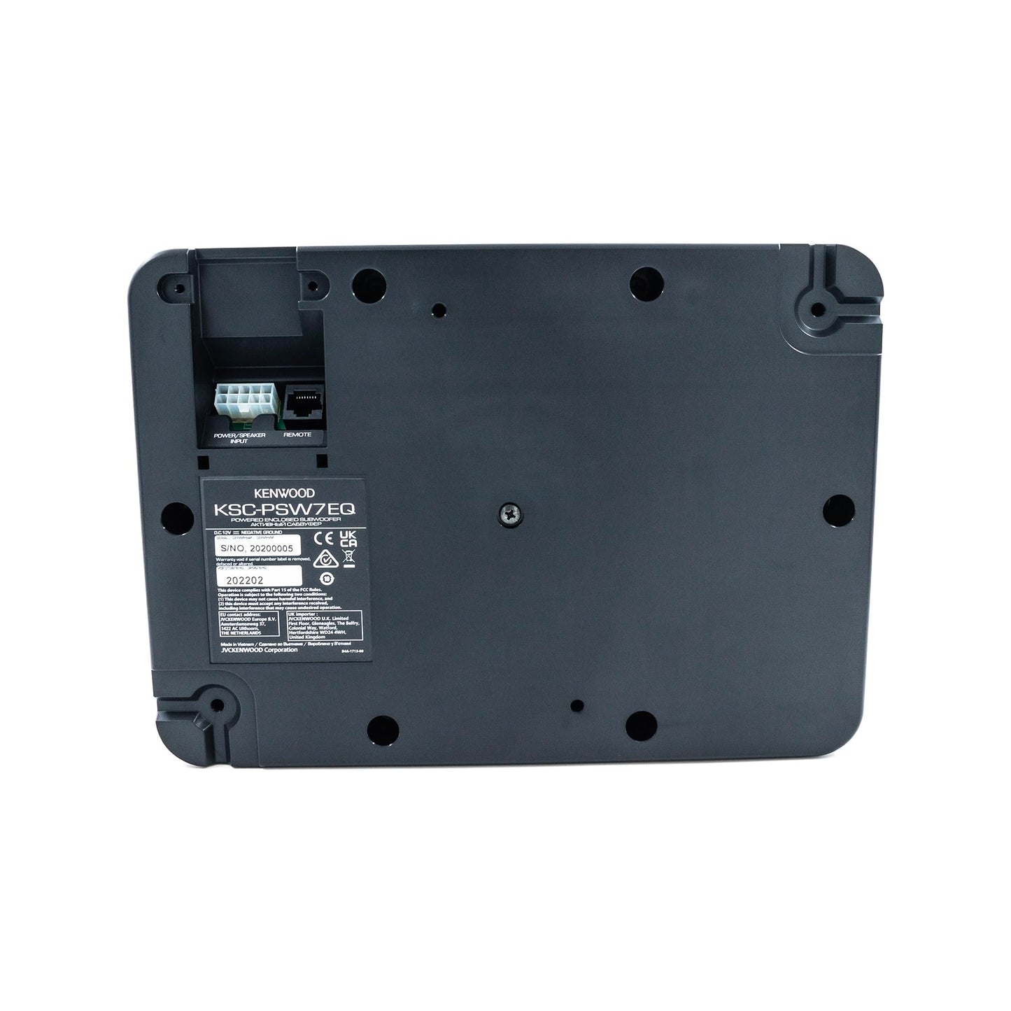 Kenwood KSC-PSW7EQ - Subwoofer Compacto Activo con Ecualizador Activo (Potencia de Salida de 160 W, Amplificador Clase D, Carcasa de Aluminio, Control Remoto por Cable)