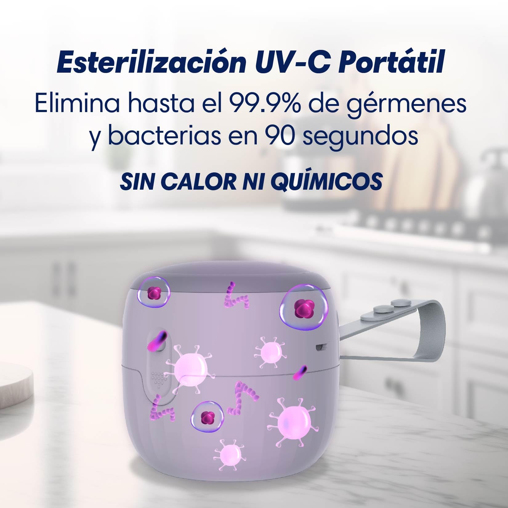 Consi Esterilizador UV Portátil para Accesorios de Bebé (Ideal para Chupones, Mordederas y Juguetes Pequeños) Elimina el 99.9% de Gérmenes en Segundos, Llevalo a Donde Quieras | EUV01