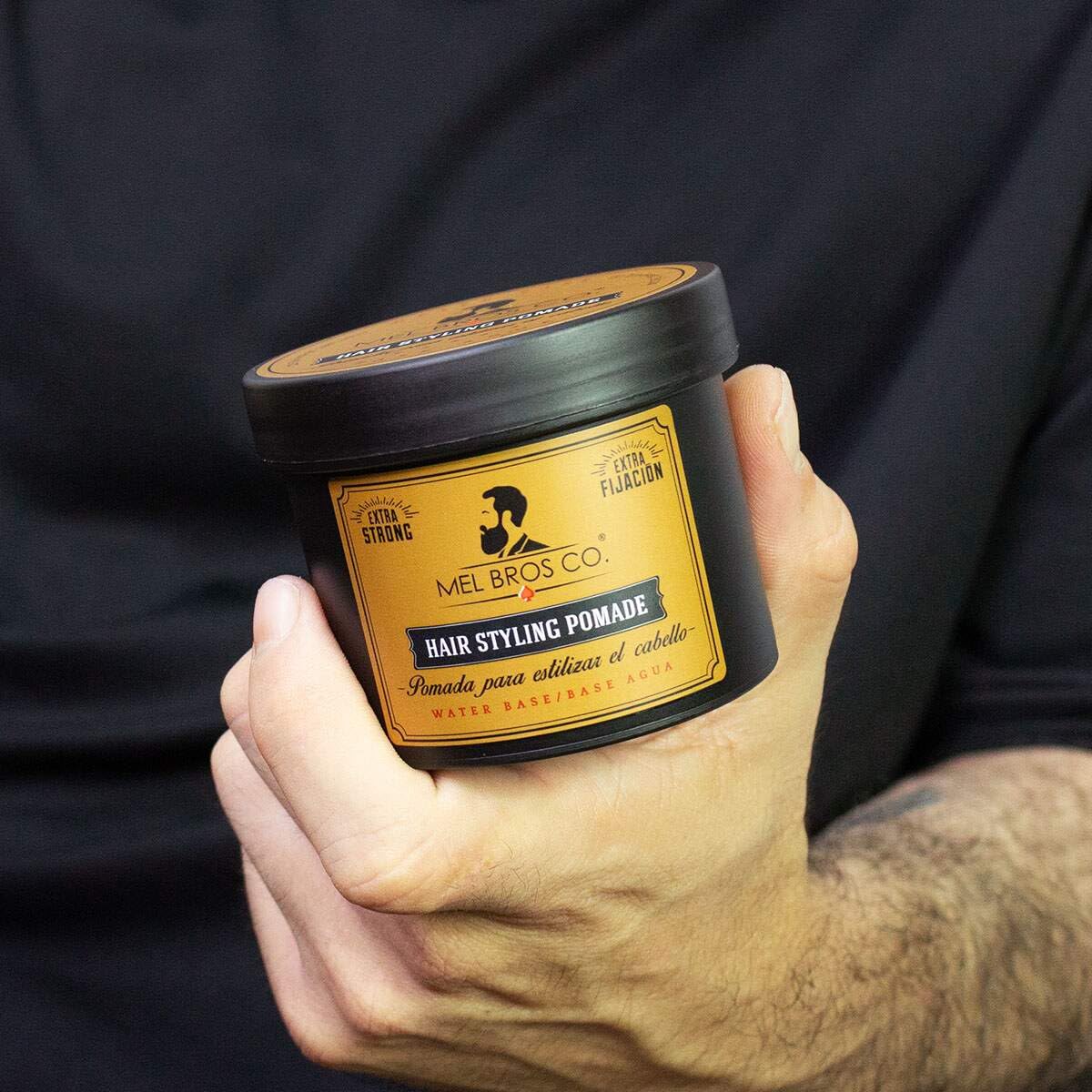MEL BROS CO. - Hair Styling Pomade - Pomada para estilizar el Cabello. Base Agua. (4 oz / 118 ml, Extra Fijación)