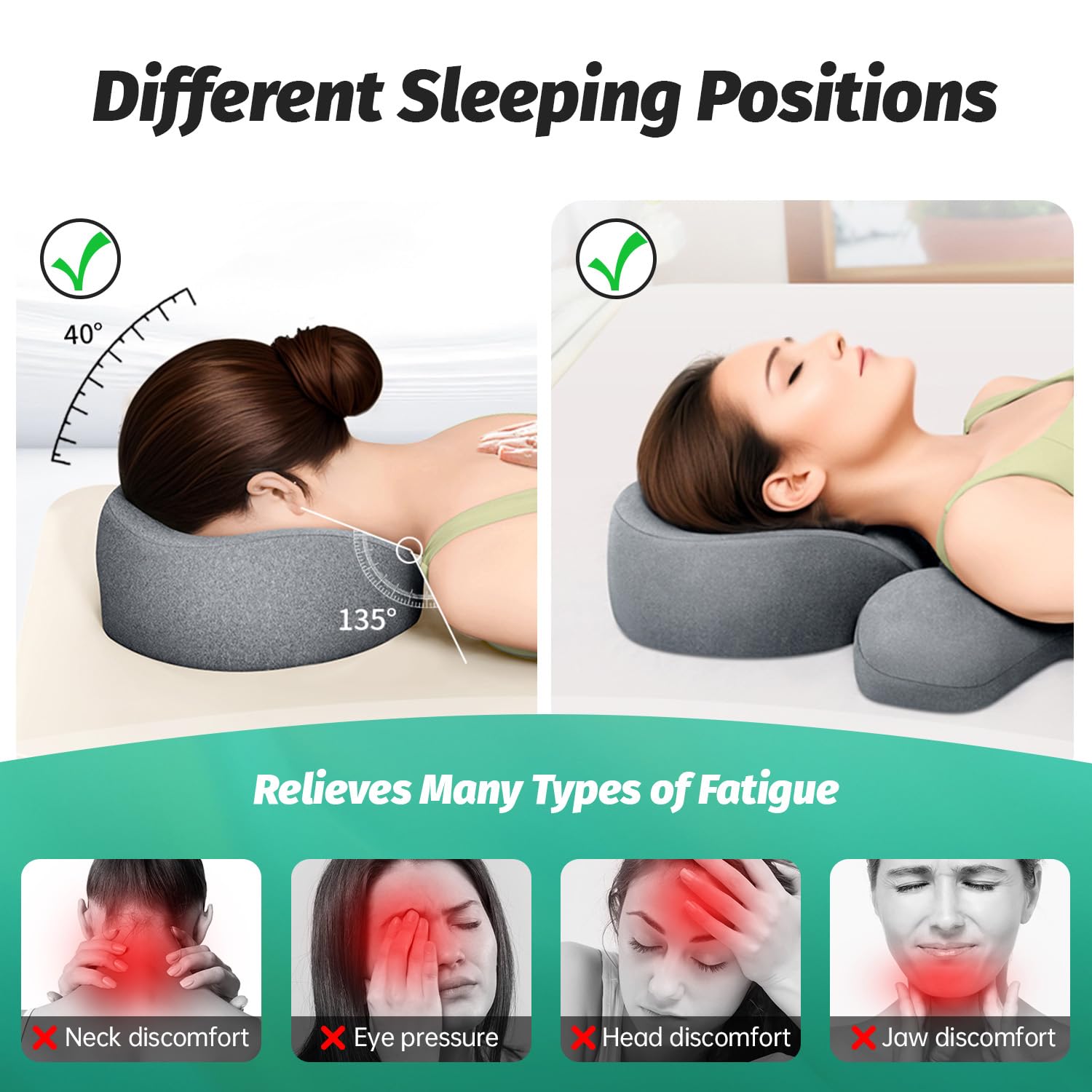 Almohada Moonyooy Masaje Almohadilla para Dormir Boca Abajo Recuperación Cirugía Ocular