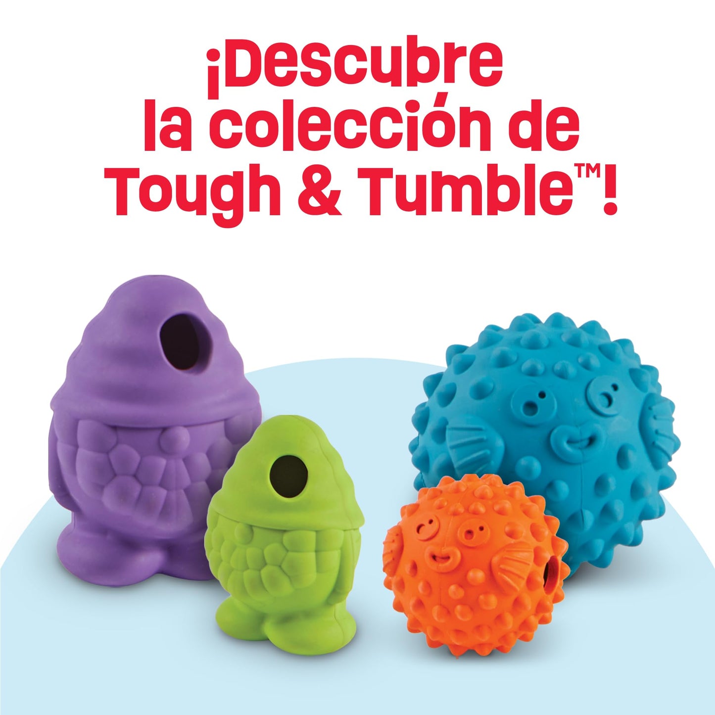 Brightkins Tough & Tumble Treat Dispenser Large GNOME - Juguetes para Perros sin BPA, Dispensador de Treats para Perros, Juguetes para Perros Ansiosos