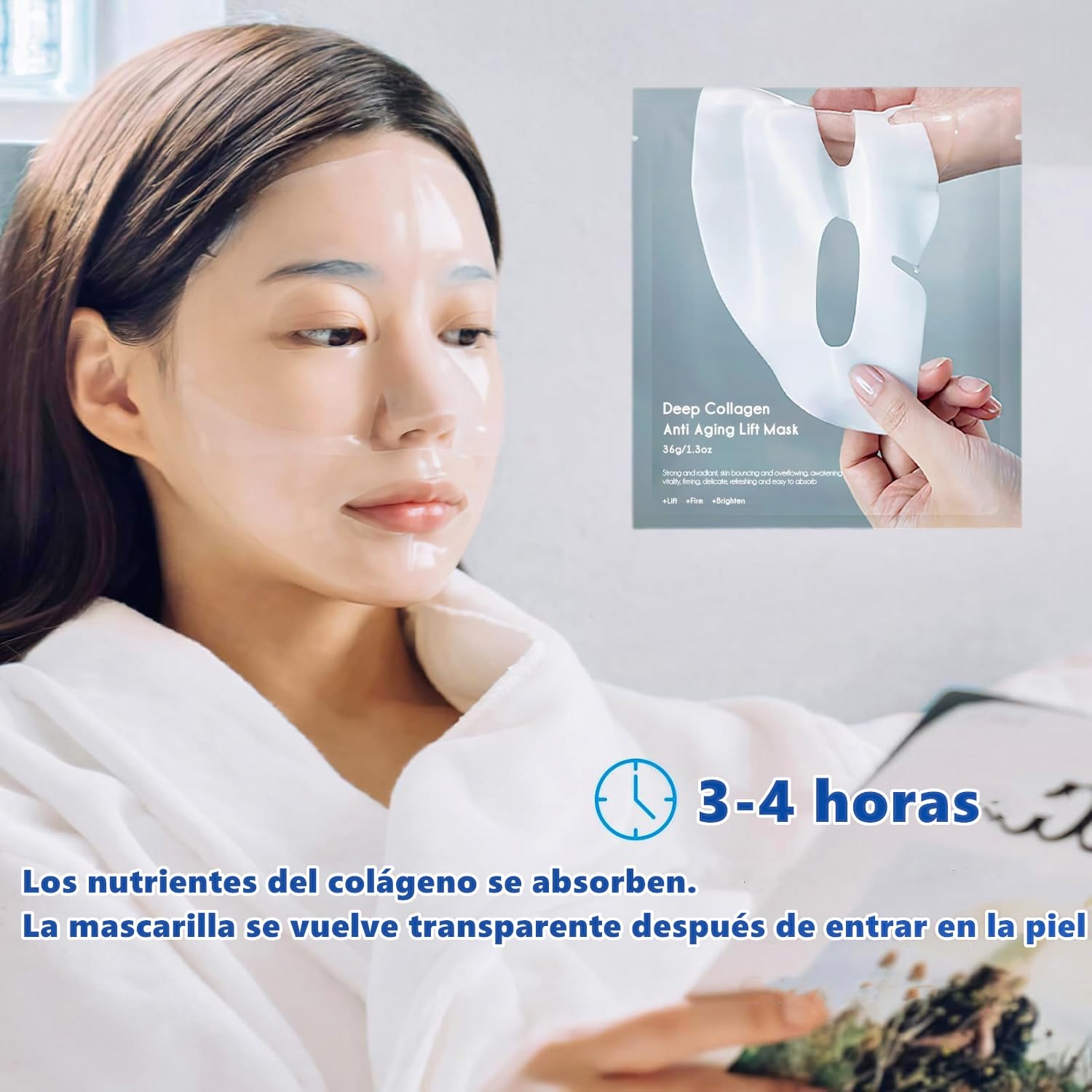 SINYI 4PCS Collagen Mask, Mascarilla Nocturna de Colágeno,Pore Minimizing Elasticity Improvem, Mascarilla Nocturna de Colágeno Profundo para Elasticidad，Reafirmar e Hidratar，Deep collagen mask