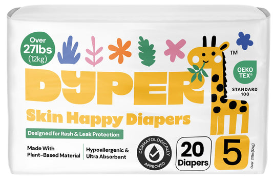 Pañales de Bambú DYPER Beige Hipoalergénicos para Bebé Tamaño 5