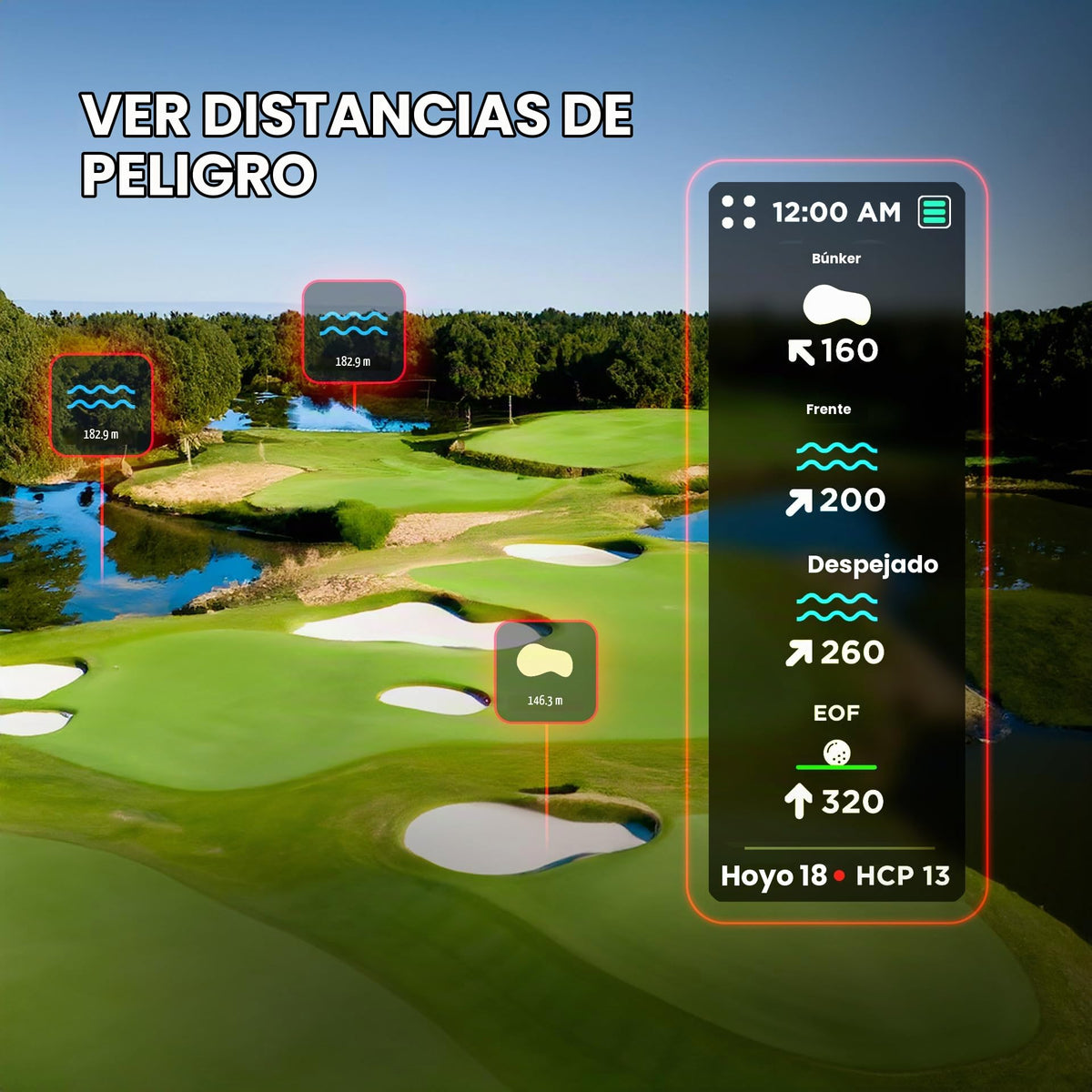 Altavoz GPS Sound Pro Golf Negro con Puntuación de Voz y Carrito de Golf Magnético